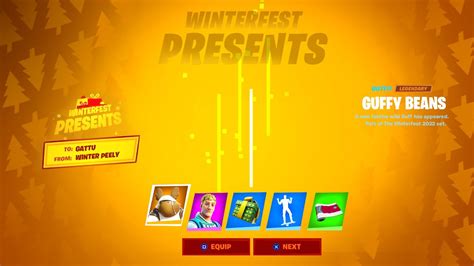 Fortnite Winterfest All Presents OPENED FREE SKINS YouTube