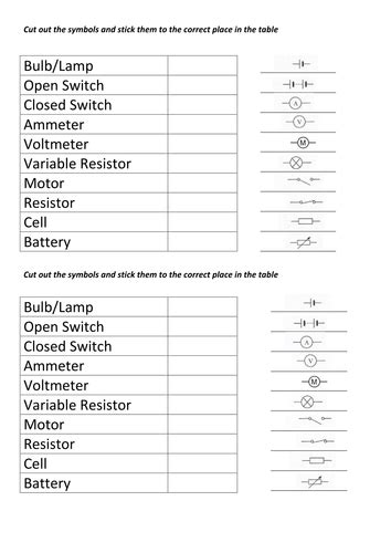 Electrical Symbolsandcircuits Lesson With Worksheets Teaching Resources