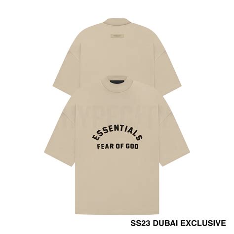 Fear Of God Essentials Ss Bonded Logo Collection Tee Fog Hypecity