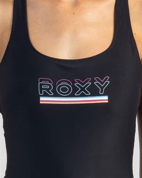 Shop Roxy Ace Basic One Piece Swimsuit In Anthracite Fast Shipping