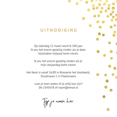 Feestelijke Uitnodiging Jaar Eigen Foto