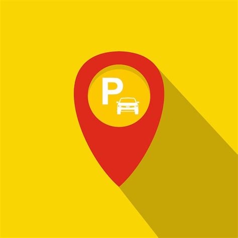 Premium Vector Map Pointer With Car Parking Icon In Flat Style On A