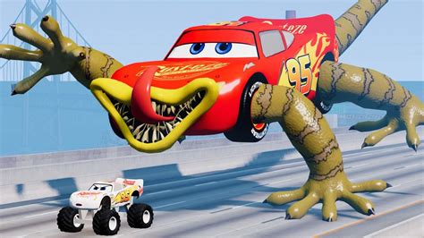 Epic Escape From The Lightning Mcqueen Lizard Eater Megahorn Car