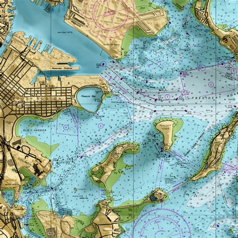 Boston Harbor Nautical Chart – Visual Wall Maps Studio