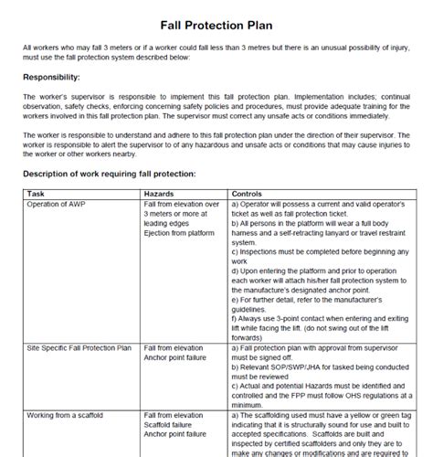 Safety Doc Download Fall Protection Plan The Safety Doc Shop