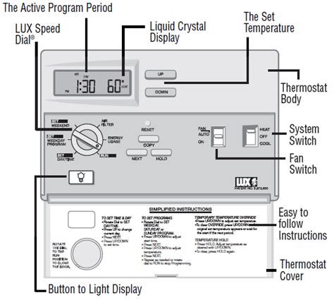 Lux Tx9000 Smart Electronic Thermostat Installation Instruction