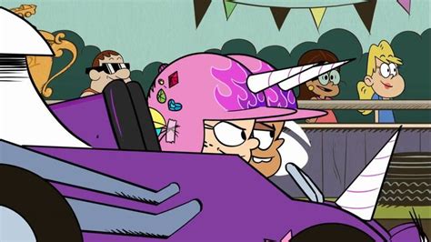 Cartoon Characters Riding In A Car With People Watching From The Back