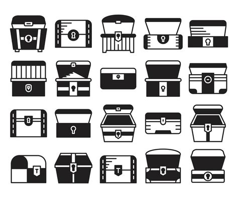 Set Of Treasure Chest Icons Vector 5164845 Vector Art At Vecteezy