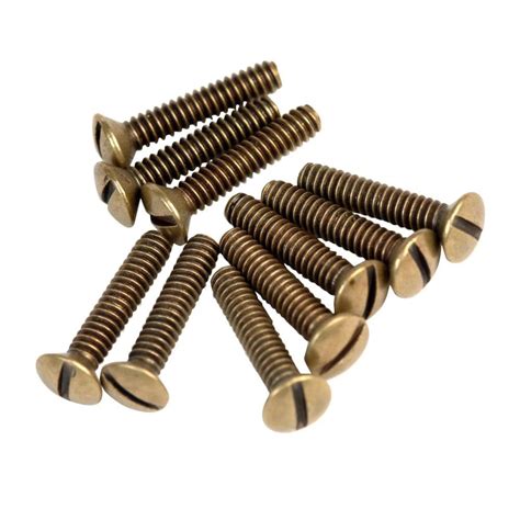 Amerelle 3 4 In Wall Plate Screws Antique Brass 10 Pack Psab The Home Depot