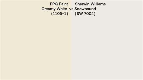 Ppg Paint Creamy White 1105 1 Vs Sherwin Williams Snowbound Sw 7004