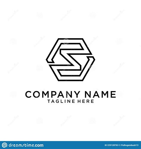 Conceito De Design Do Logotipo Da Forma De Letra Inicial S Hexagon