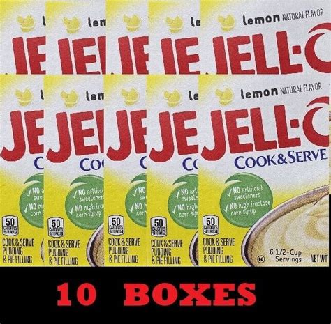 10x Jello Cook And Serve Lemon Instant Pudding And Pie Filling Mix 2 9 Oz