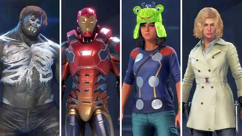 Marvels Avengers All Characters Skins Outfits Beta Youtube