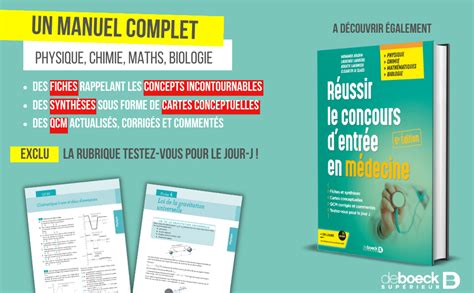 Amazon fr Réussir le concours d entrée en médecine Sentrainer avec