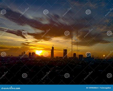 Sunrise stock photo. Image of city, view, morning, sunrise - 109984864