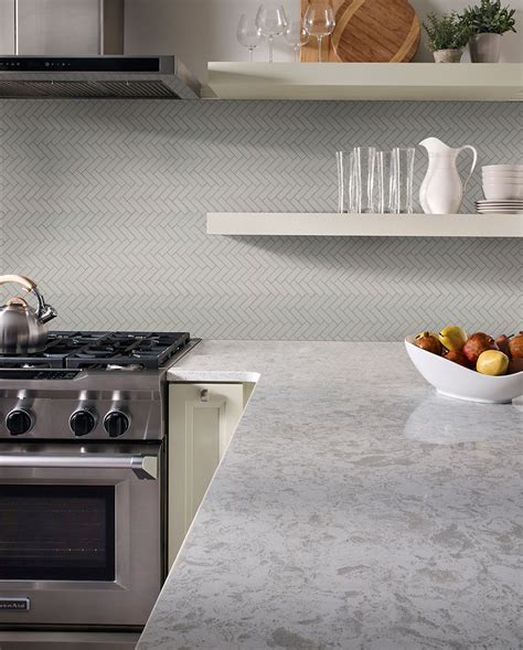 Gray Glossy Herringbone Tile Msi Backsplash Tile