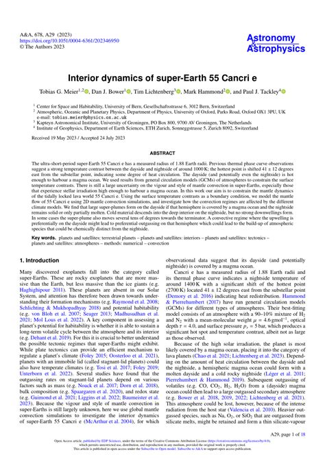 PDF Interior Dynamics Of Super Earth 55 Cancri E