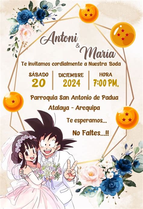 Descargar Invitaci N De Boda Goku Dragon Ball Gratis