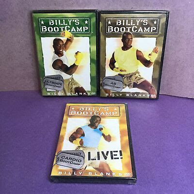 Lot Of 3 Billy Blanks Boot Camp Ultimate Cardio AB Fitness DVDs