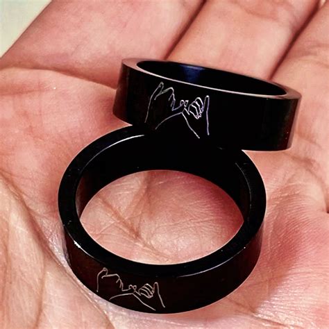 Pinky Swear Couple Ring Pinky Promise Ring Per Coppia Fedi Etsy