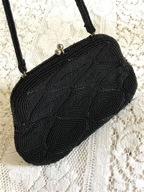 Vintage Richere Bag By Walborg Black Beaded Evening Bag Etsy Beaded