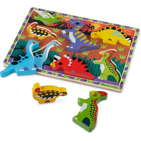 Melissa Doug Dinosaur Wooden Chunky Puzzle Pcs Shopee Singapore