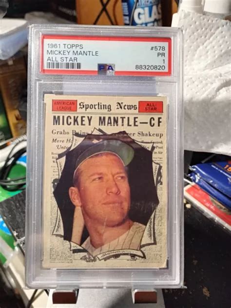 Topps Mickey Mantle All Star Psa Yankees Centrati Appena