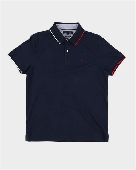 Navy Tommy Hilfiger Polo Shirt L Rokit