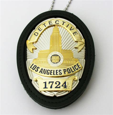 Lapd Detective 1724 Los Angeles Police Badge Solid Copper Replica Mov