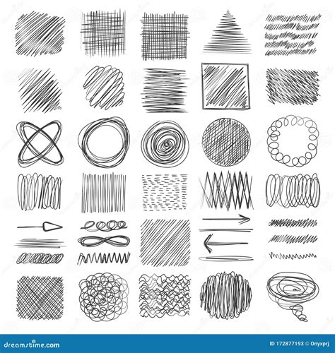 Sketch Textures Grunge Shading Shapes Draw Lines Vector Doodle