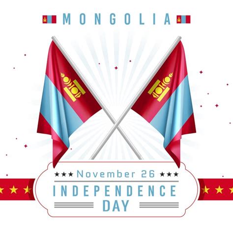 Premium Vector Independence Day Of Mongolia With Flag