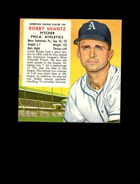 Red Man Set Break Al Bobby Shantz Low Grade Crease Gmcards