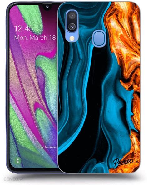 SILIKONOWE CZARNE ETUI NA SAMSUNG GALAXY A40 A405F GOLD BLUE Etui