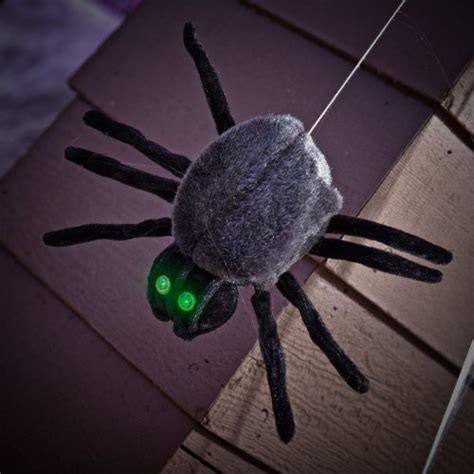 Small Cute Animated Dropping Halloween Spider With Glowing Eyes 9 Inch