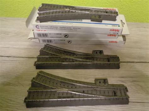 MÄRKLIN HO 2 x 24612 C Gleis Weiche rechts 1 x 24611 C Gleis Weiche