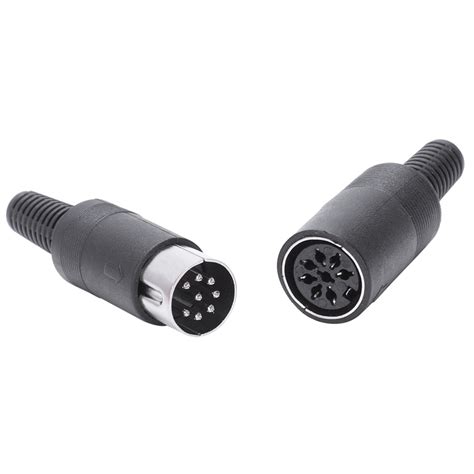 1 Pair Black Din 8 Pin Socket Socket Audio Av Port Ooz Mall Thaipick