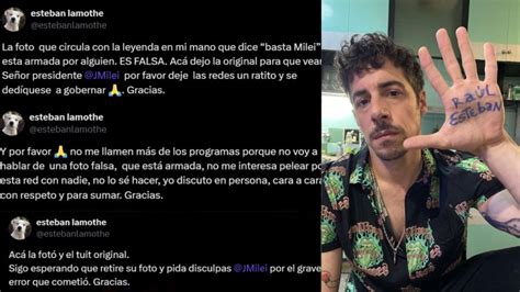 Javier Milei compartió una foto falsa de Esteban Lamothe y el actor