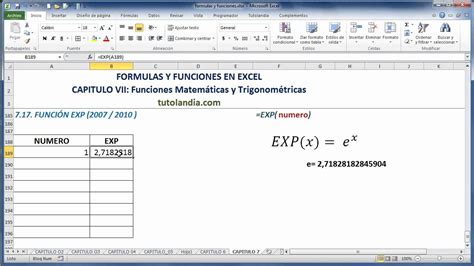 717 Función Exp Fórmulas Y Funciones En Excel Youtube