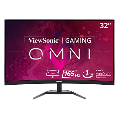 ViewSonic OMNI VX3268-PC-MHD 32 Inch Curved 1080p 1ms 165Hz Gaming ...