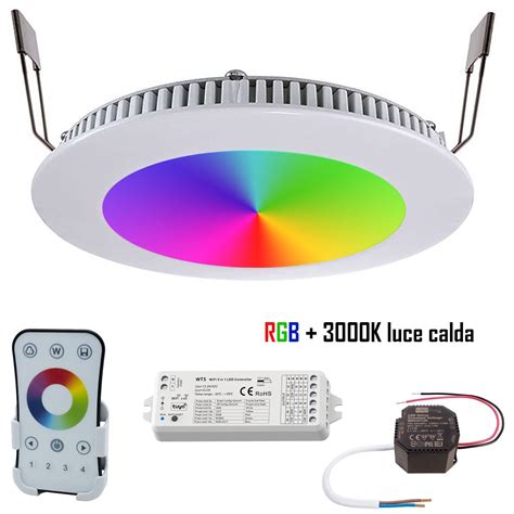 Kit Cromoterapia Faretto Incasso Pannello Slim Led W Rgb K