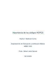 mebc 1200 1 1 docx Importancia de los códigos HCPCS Niurka Y Barbosa