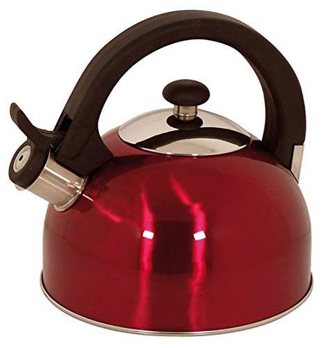 Sabal 2 Qts Stainless Steel Stovetop Tea Kettle With Whistle In Red