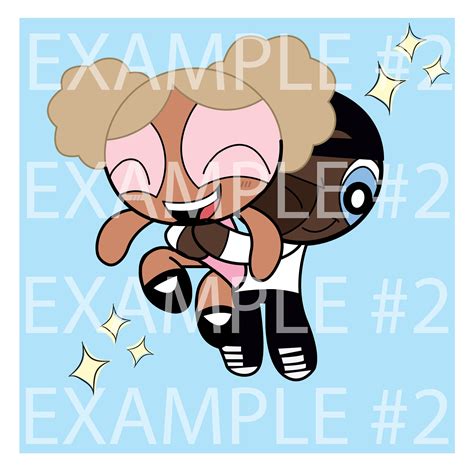 Custom Powerpuff Couple Digital Art Drawing Based Of The Etsy