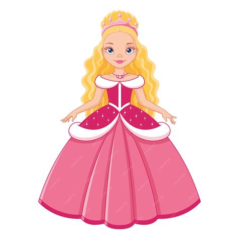 Premium Vector Cute Princess In Pink Dress