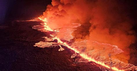 Aerial Video Shows Volcano Erupting In Iceland Volcanoes News