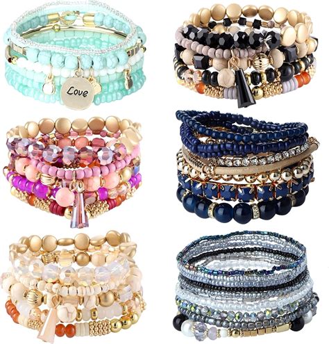 Lolias Ensembles Boh Me Empilable Bracelets De Perles Pour Femmes