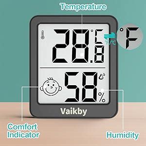 Vaikby Pack Digital Room Thermometer Hygrometer Indoor Humidity Meter