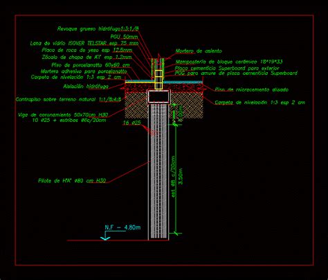 Plano De Cimentacion Con Pilotes Image To U