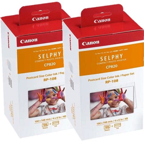 2 Sets Canon Selphy RP108 Ink Cartridge Refill Paper Pack 108 Sheets