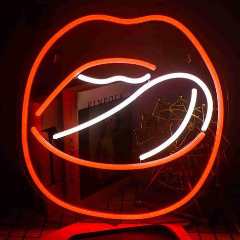 Led Neon Sign Lips Neon Sign Flame Red Lips Big Tongue Shape Led Sign Sexy Red Lips New Neon